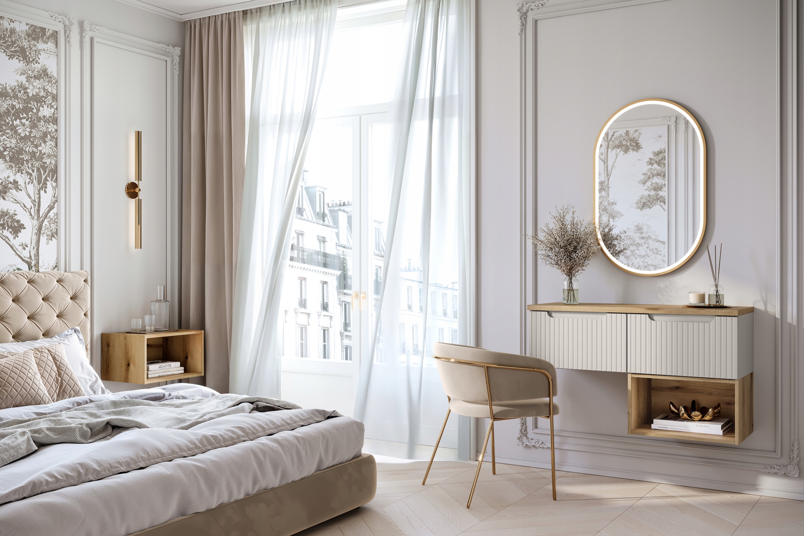 Nábytková sestava 50 cm s umyvadlem Sky a vysokou skříňkou