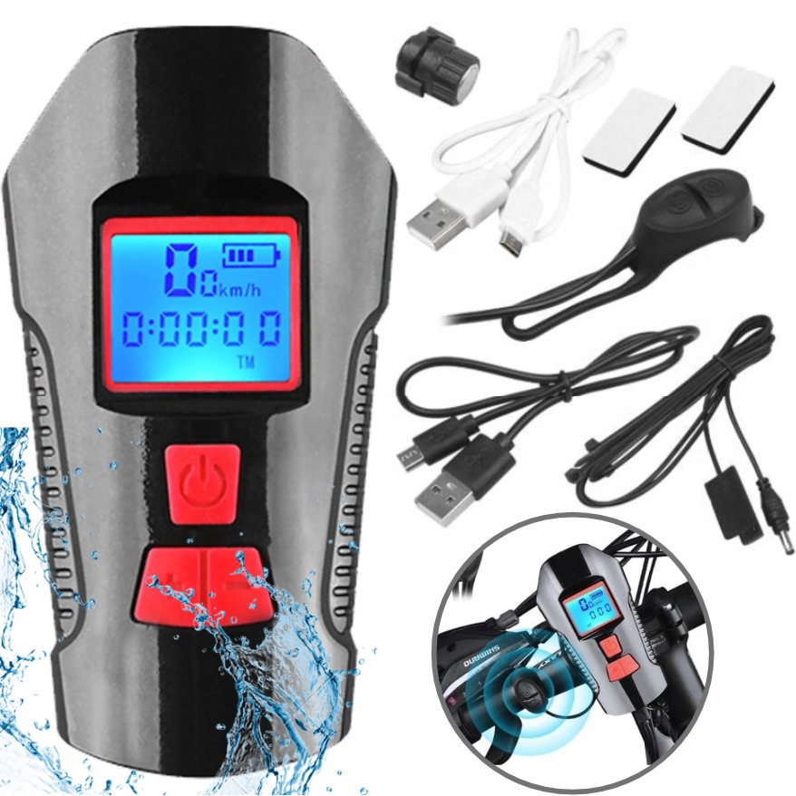 Přední Světlo Na Kolo Silné Přední Světlo Led Usb Počítadlo A Klakson