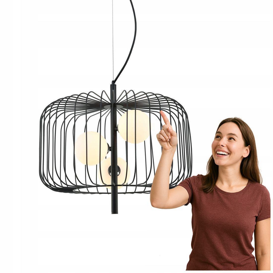 Závesná lampa Daren MDM-3936/3 Bk Italux