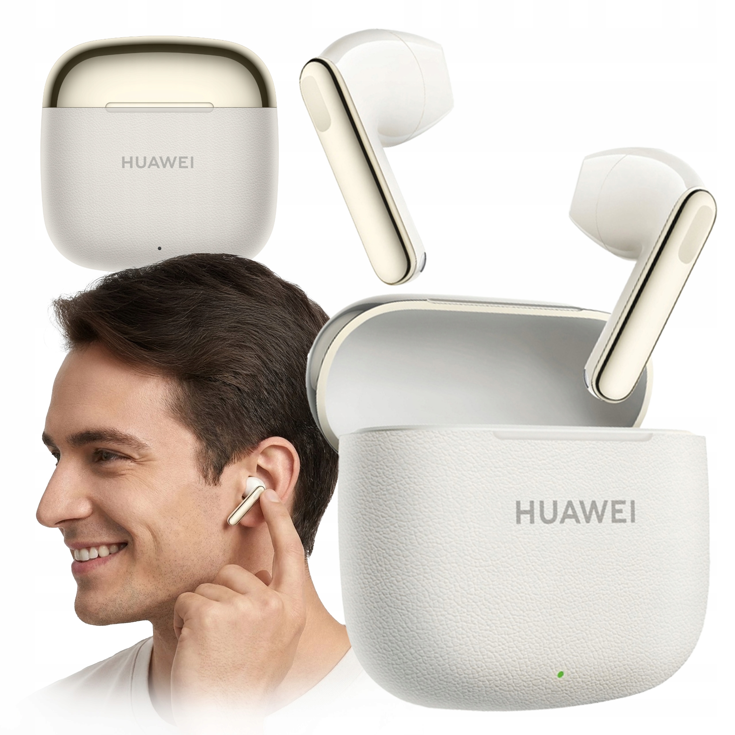 Bezdrátová Sluchátka Do Uší Huawei FreeBuds Se 3 Béžová Rychlé Nabíjení