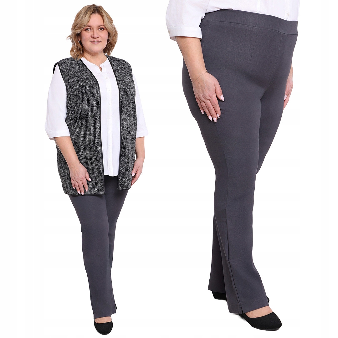 Grafitové kalhoty s velmi vysokým pasem, velikost 48