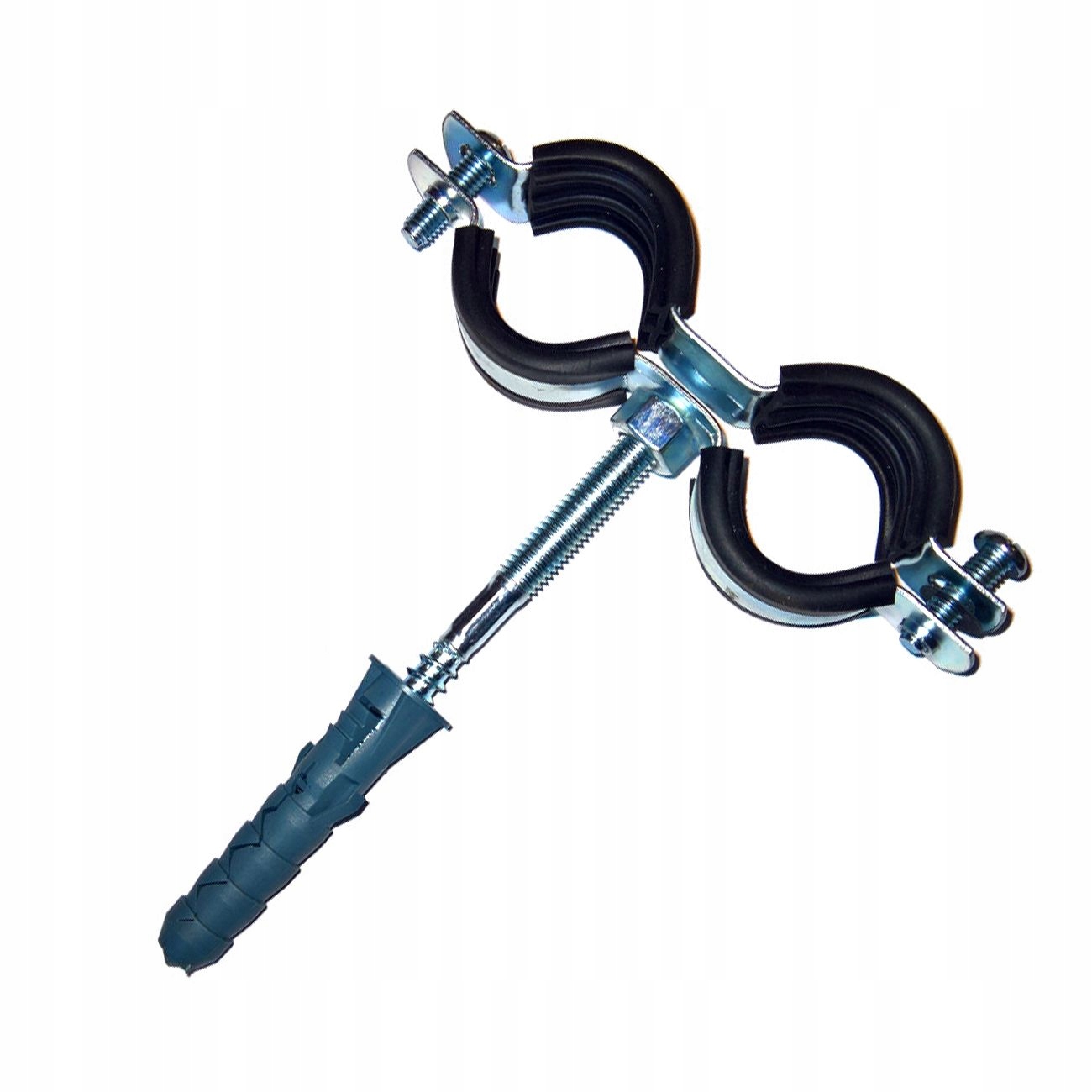

uchwyt metalowy podwójny 3/4" z gumą śruba