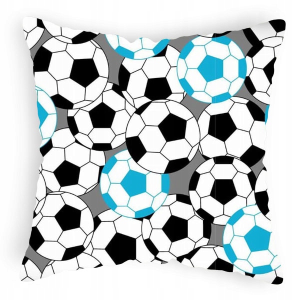 

Poszewka piłkarska w niebieskie piłki 40x40 cm