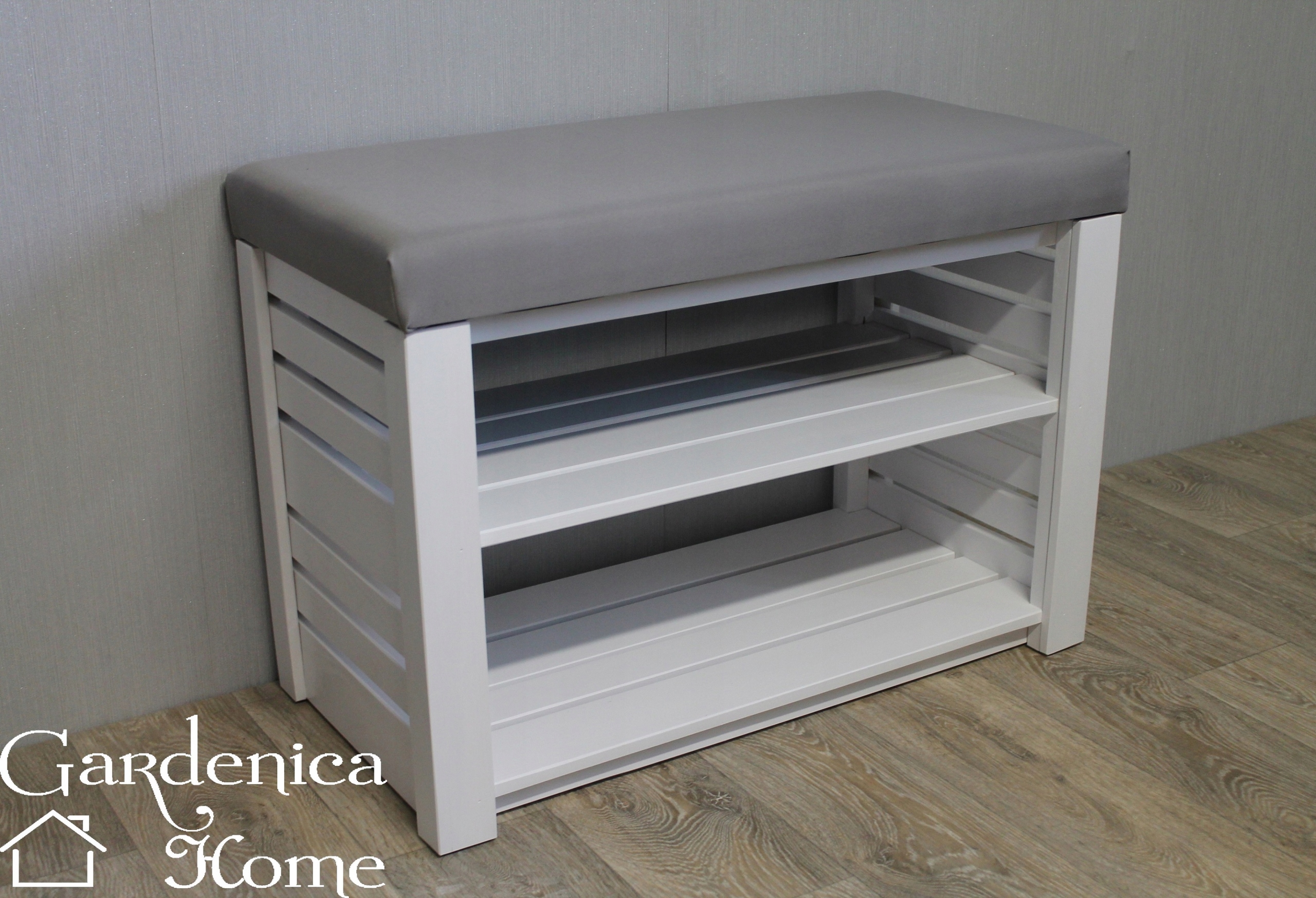 SZAFKA NA BUTY Z SIEDZISKIEM DWIE PÓŁKI PRZEDPOKÓJ Pojemność skrzyni 200 l