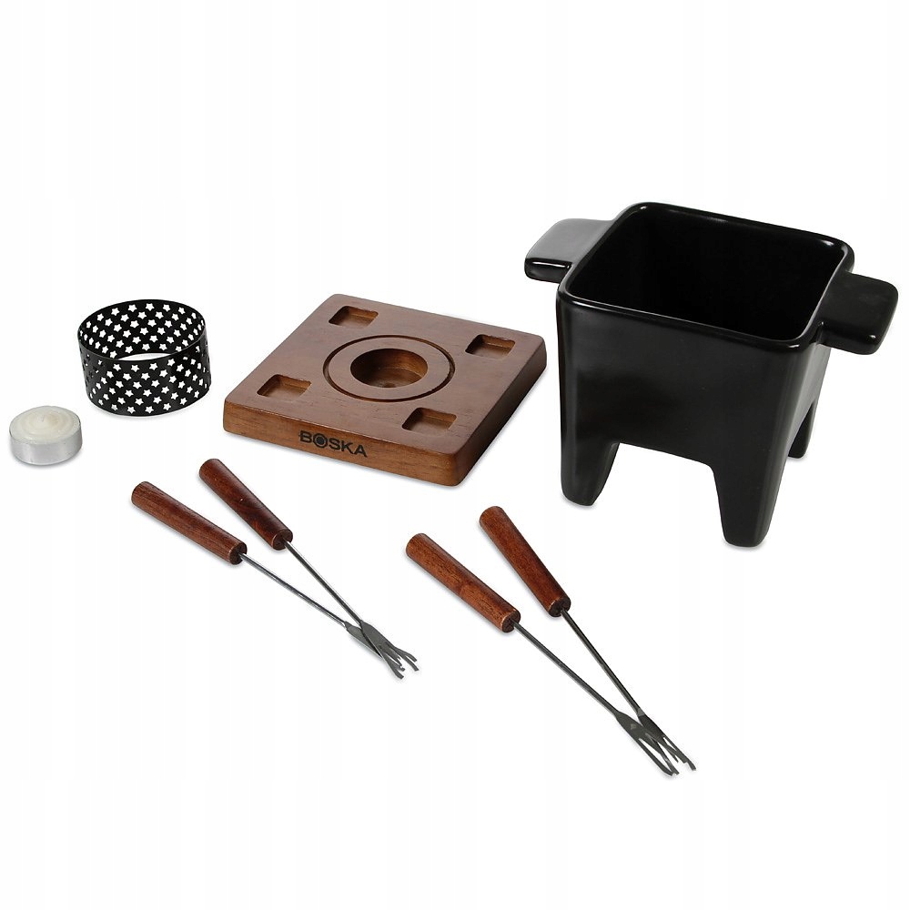 ZESTAW do FONDUE czekoladowego serowego CERAMICZNY Pojemność 0.4 l