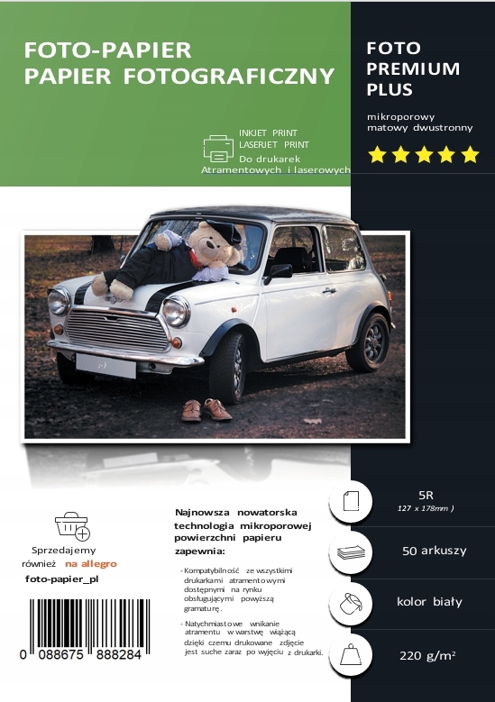PAPIER FOTOGRAFICZNY MATOWY 13x18 220g/m 100ark
