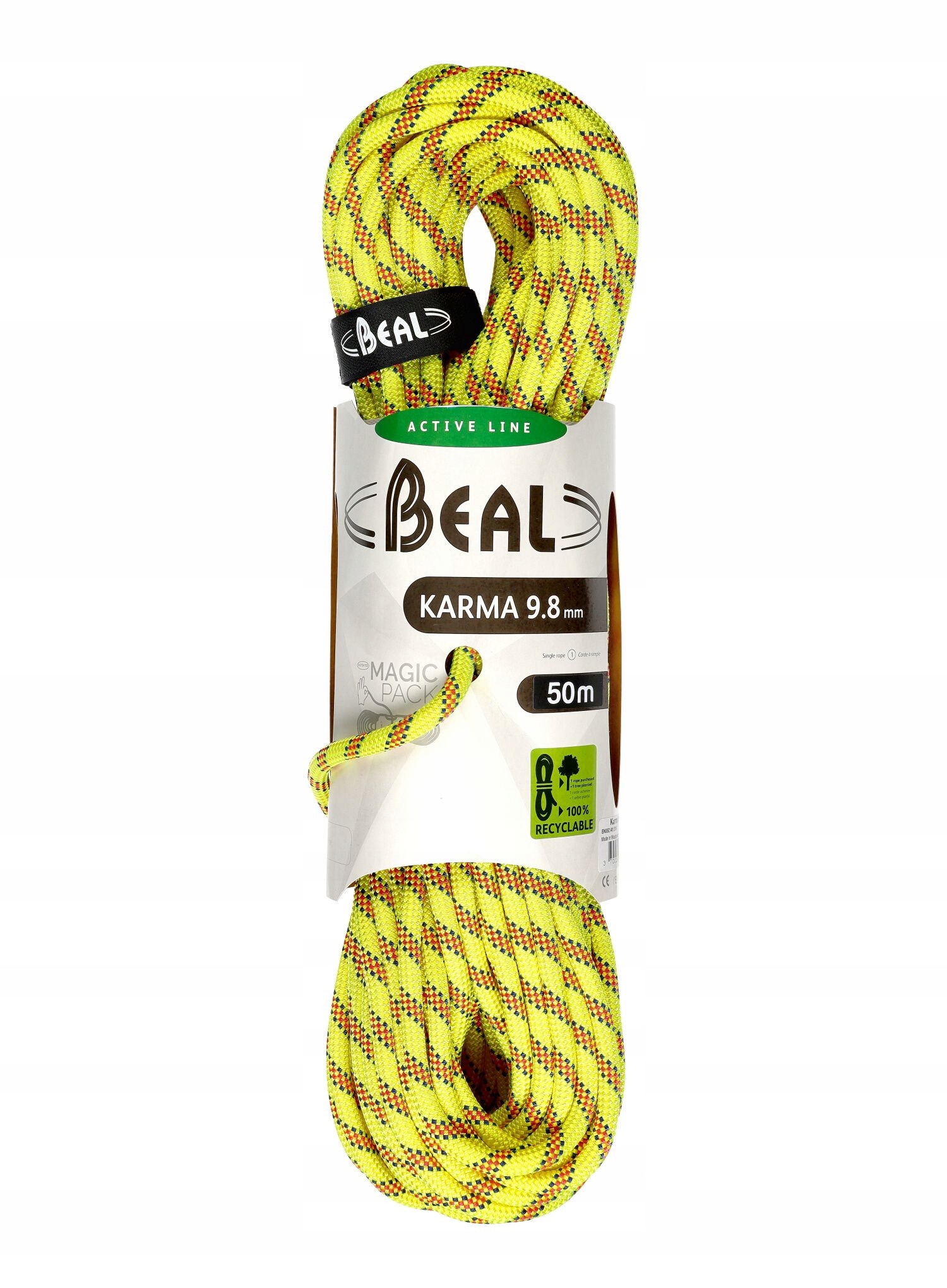 Lezecké lano Beal Karma 9,8 mm 50 m – žluté