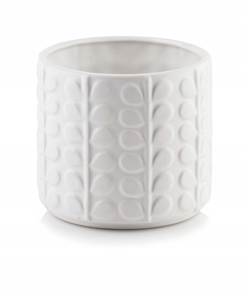 

Doniczka biała osłonka w listki 13 cm