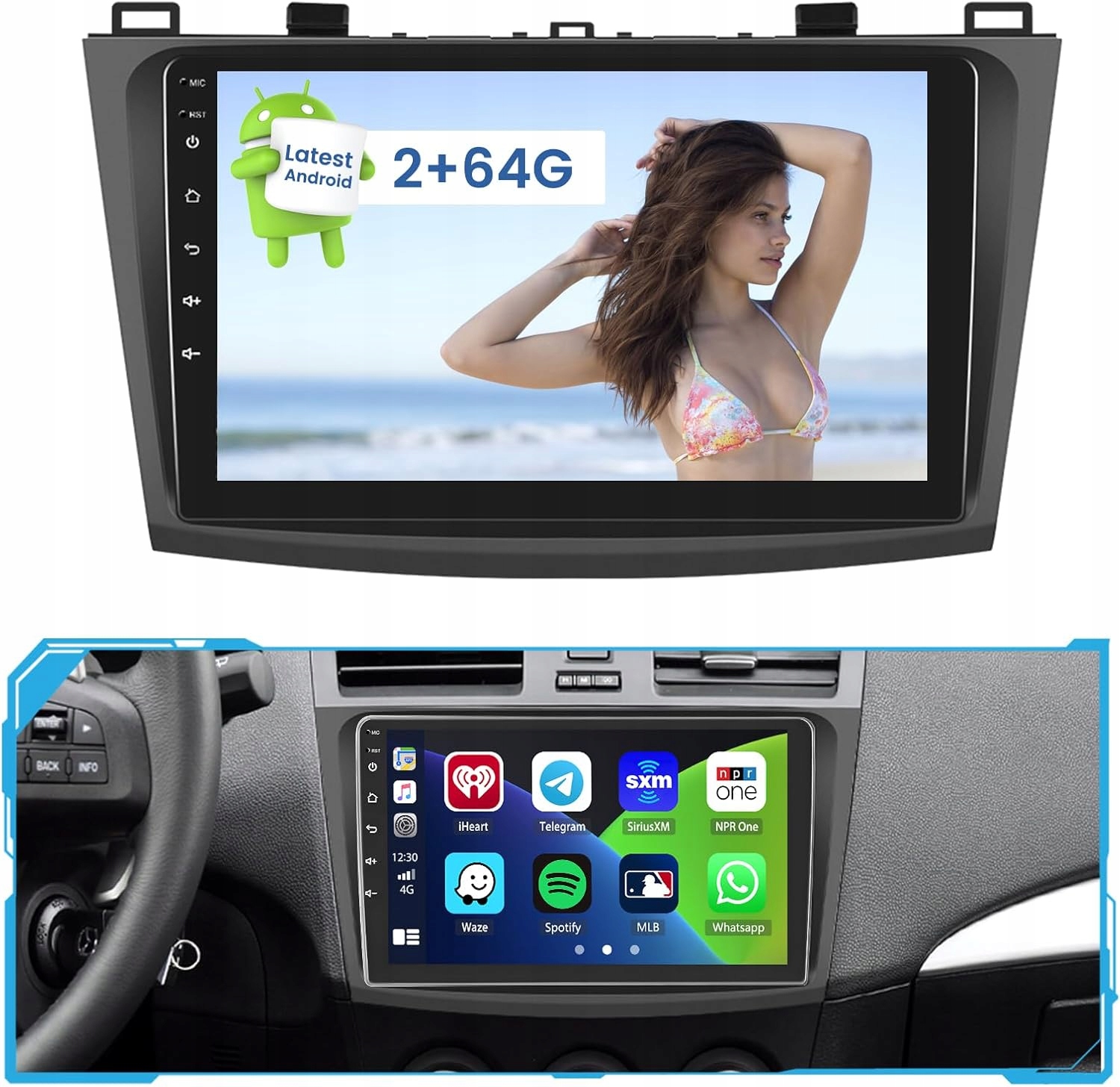 Rádio Android pre Mazda 3 (2010-2013) – 9" CarPlay 2/64GB