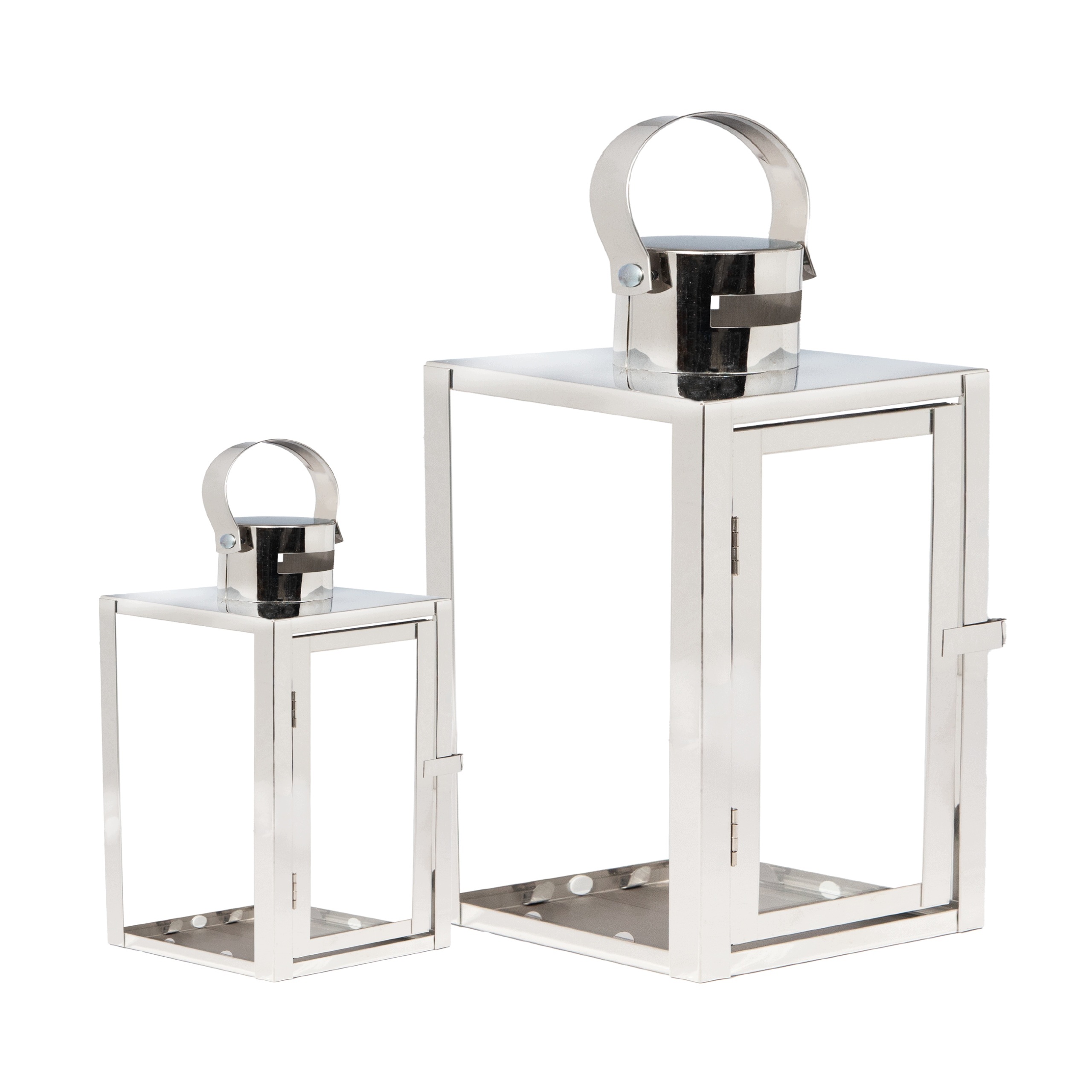 Stříbrná Hřbitovní Svíčka Dekorativní Lampa na hrob Elegantní Set 2 Kusů