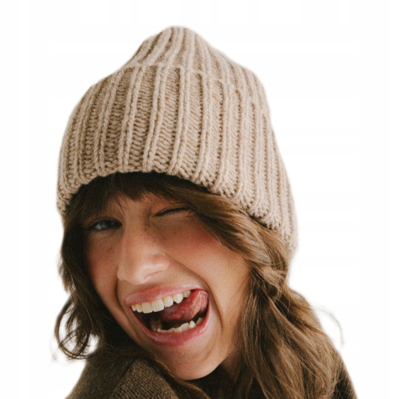 módní Béžová lehká čepice s Hedvábím Gheppio Loman Polska