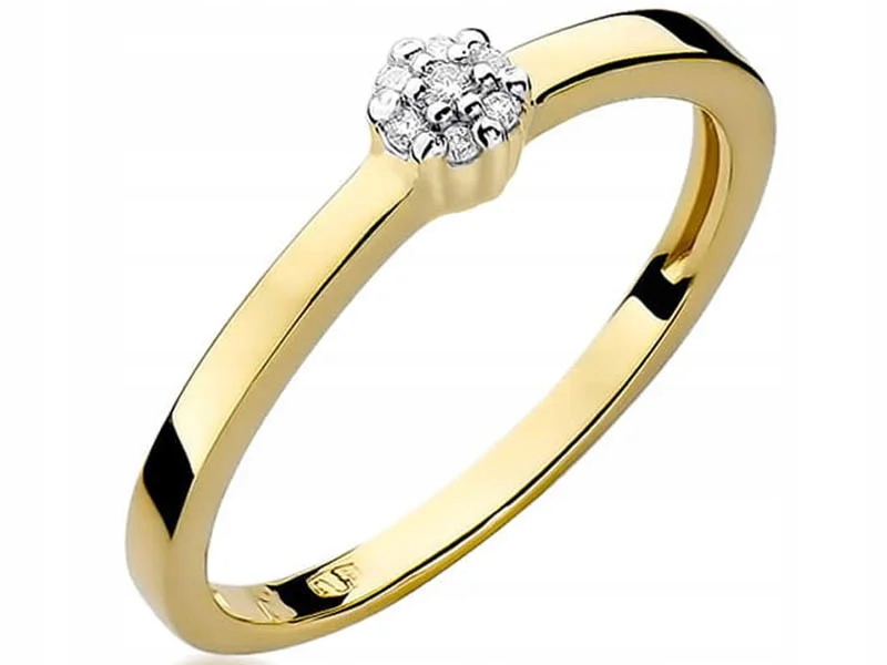 Zásnubní zlatý prstýnek 585 s diamanty 14 Kt velikost 20 pro ženu