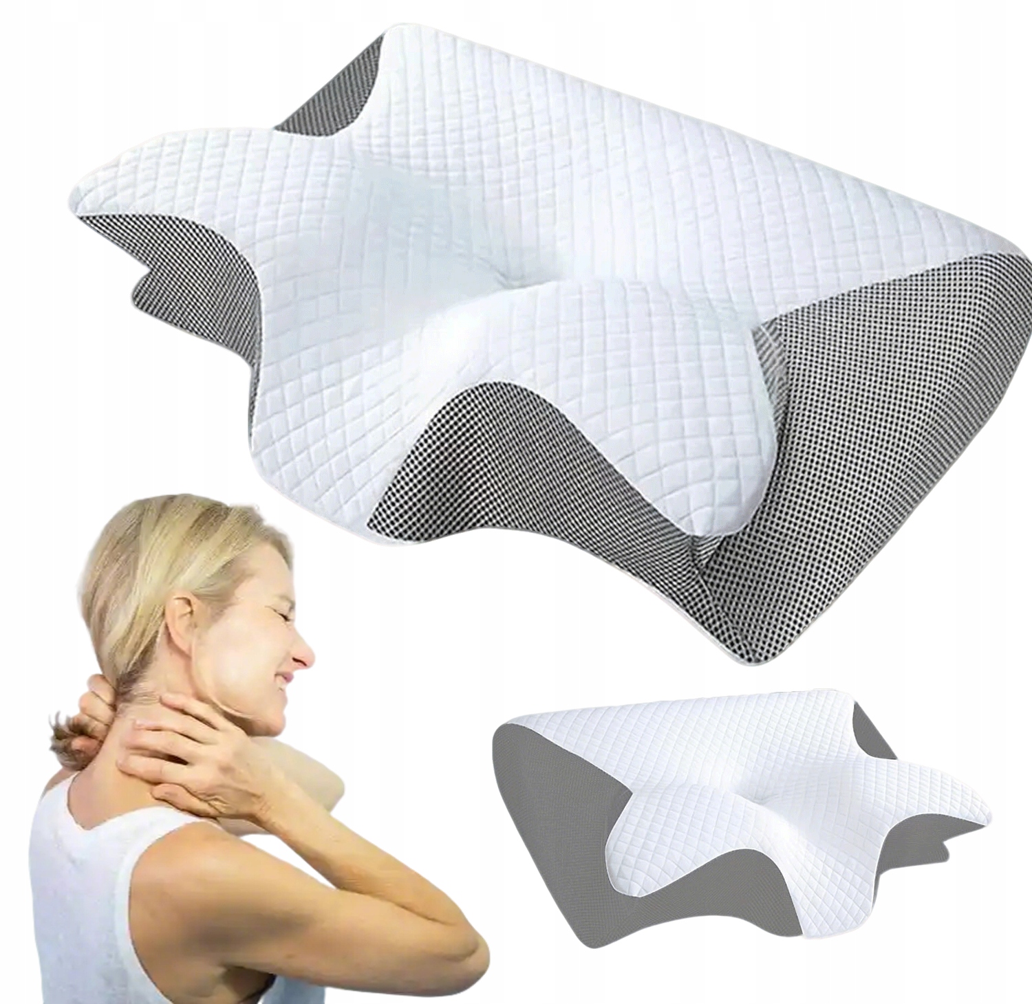 Ortopedyczna Poduszka Pod Z Pianki Memory, Rgonomiczna Poduszka Pod Kark