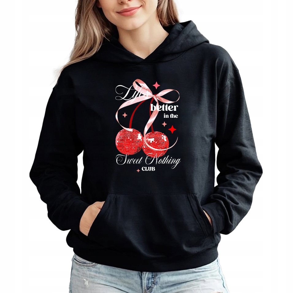 Mikina Hoddie Černá s kapucí Sweet Nothing Club Slay Trend Styl Velikost M