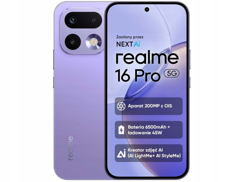 Smartfon Realme 16 Pro 5G 8/256GB 6.78" 144Hz Fioletowy