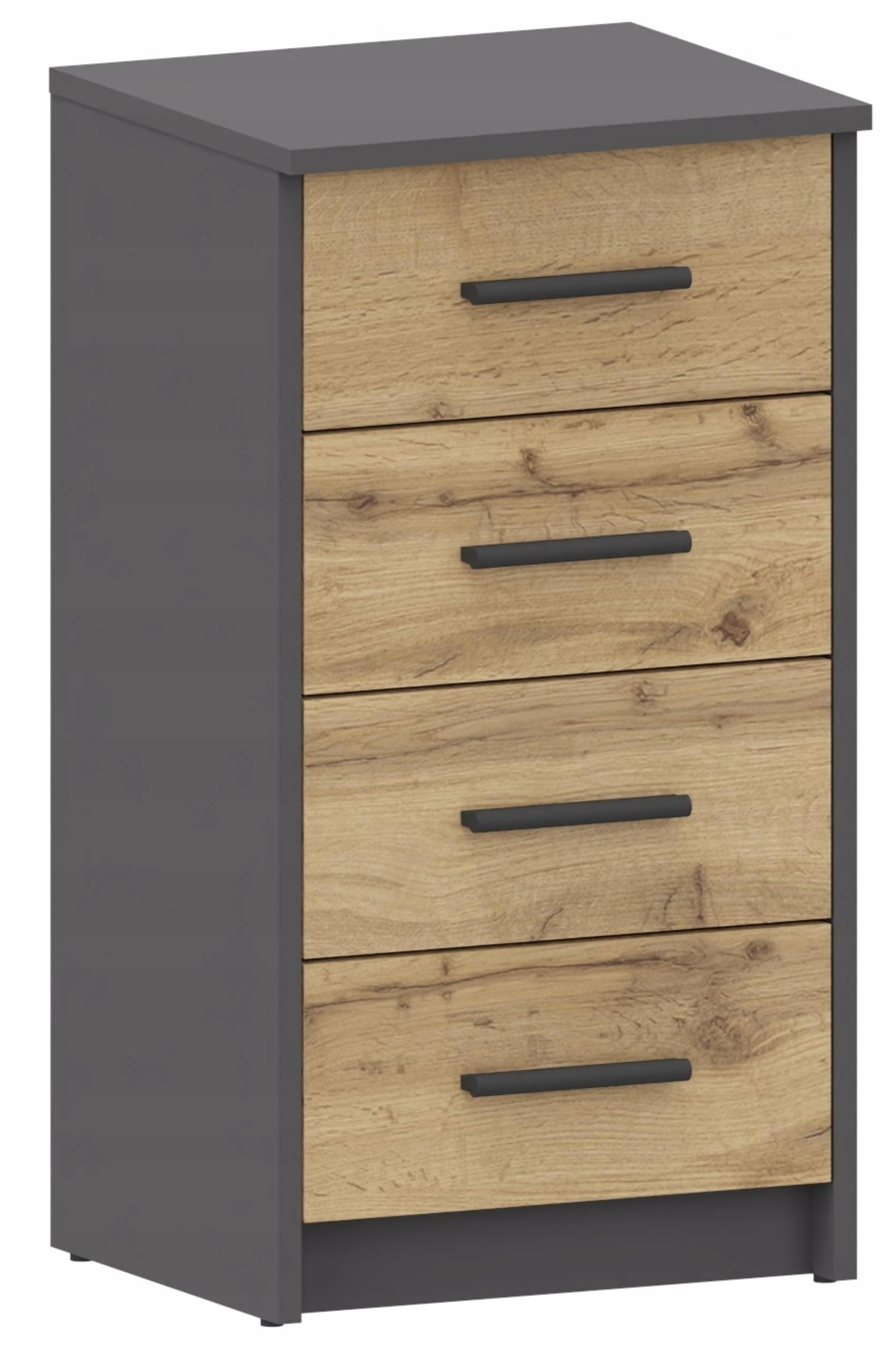 Komoda skříň Bodo 4S Grafit-wotan antracit 4 zásuvky 40 cm, regál Ufc