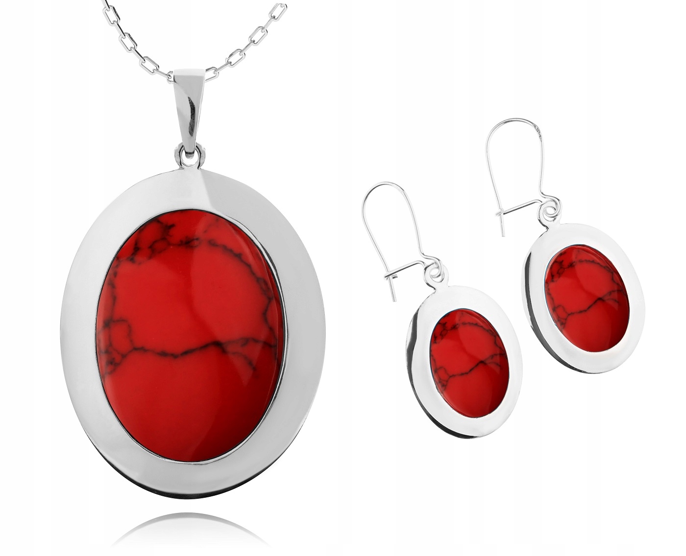 

Srebrny Komplet Biżuterii Z Koralami Pr. 925