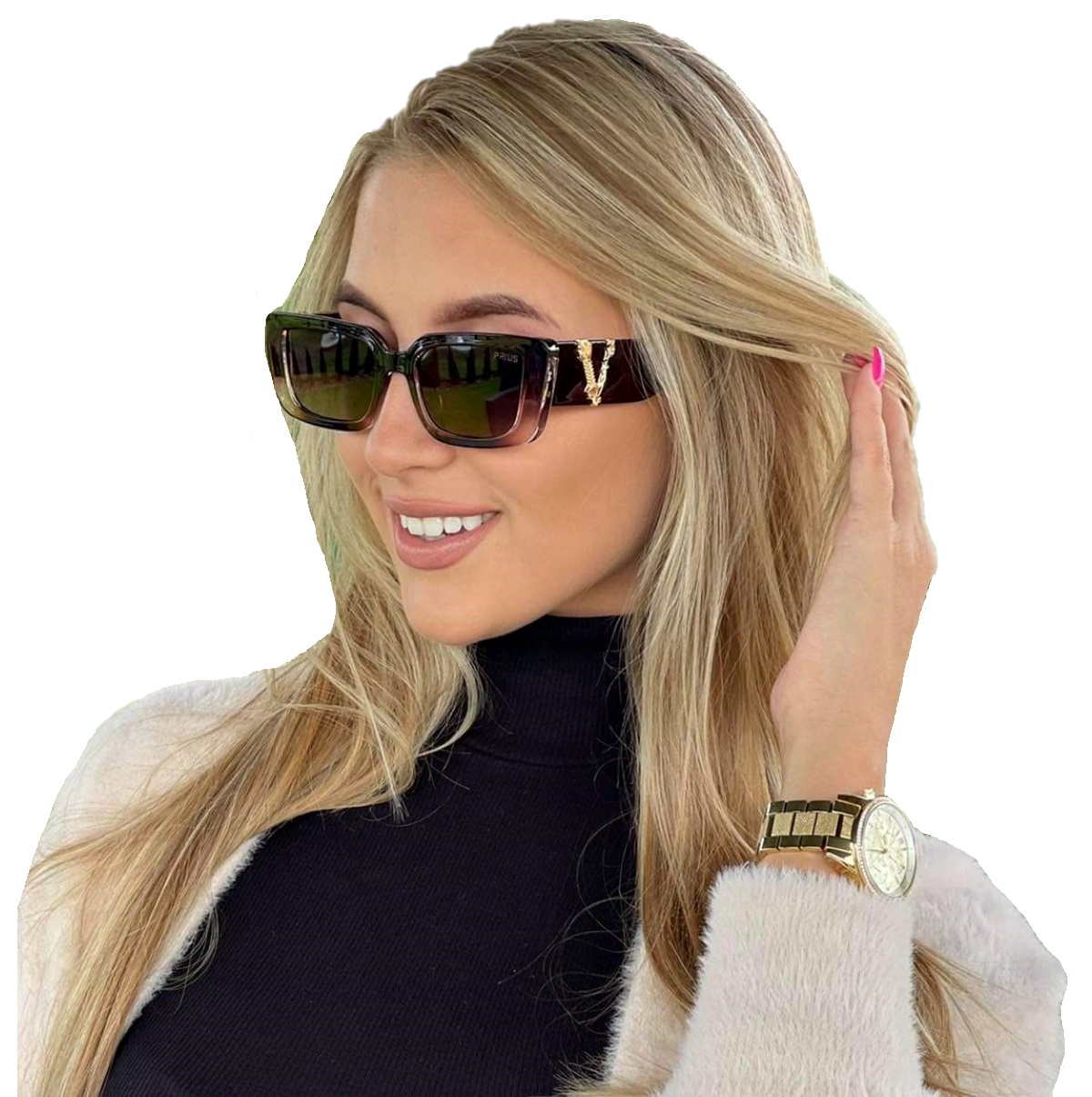 

Okulary damskie Przeciwsłoneczne Retro V48 Brąz C