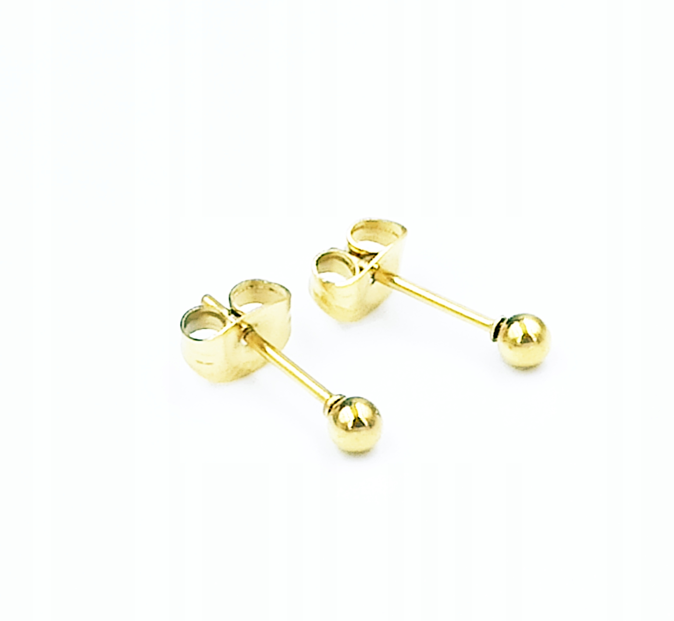 

361 Kolczyki stal chirurgiczna złote kulki 3mm