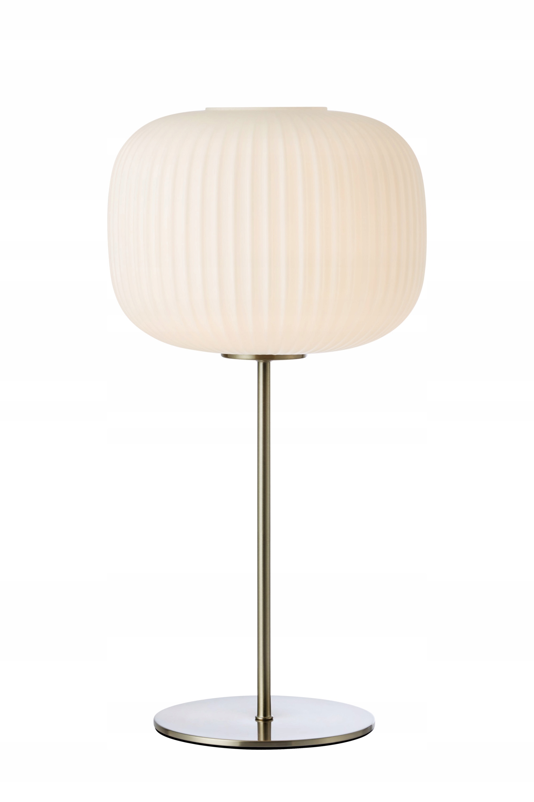 Stolní lampa stylové, skleněné rýhované bílé stínidlo Sober E27 Markslojd