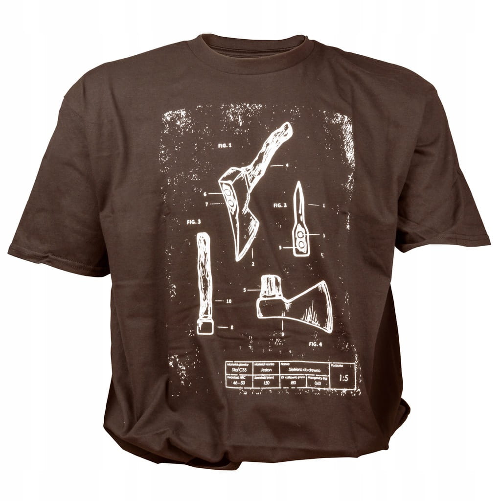 Koszulka Męska T-shirt TigerWood Tech-Axe XXL Brązowa