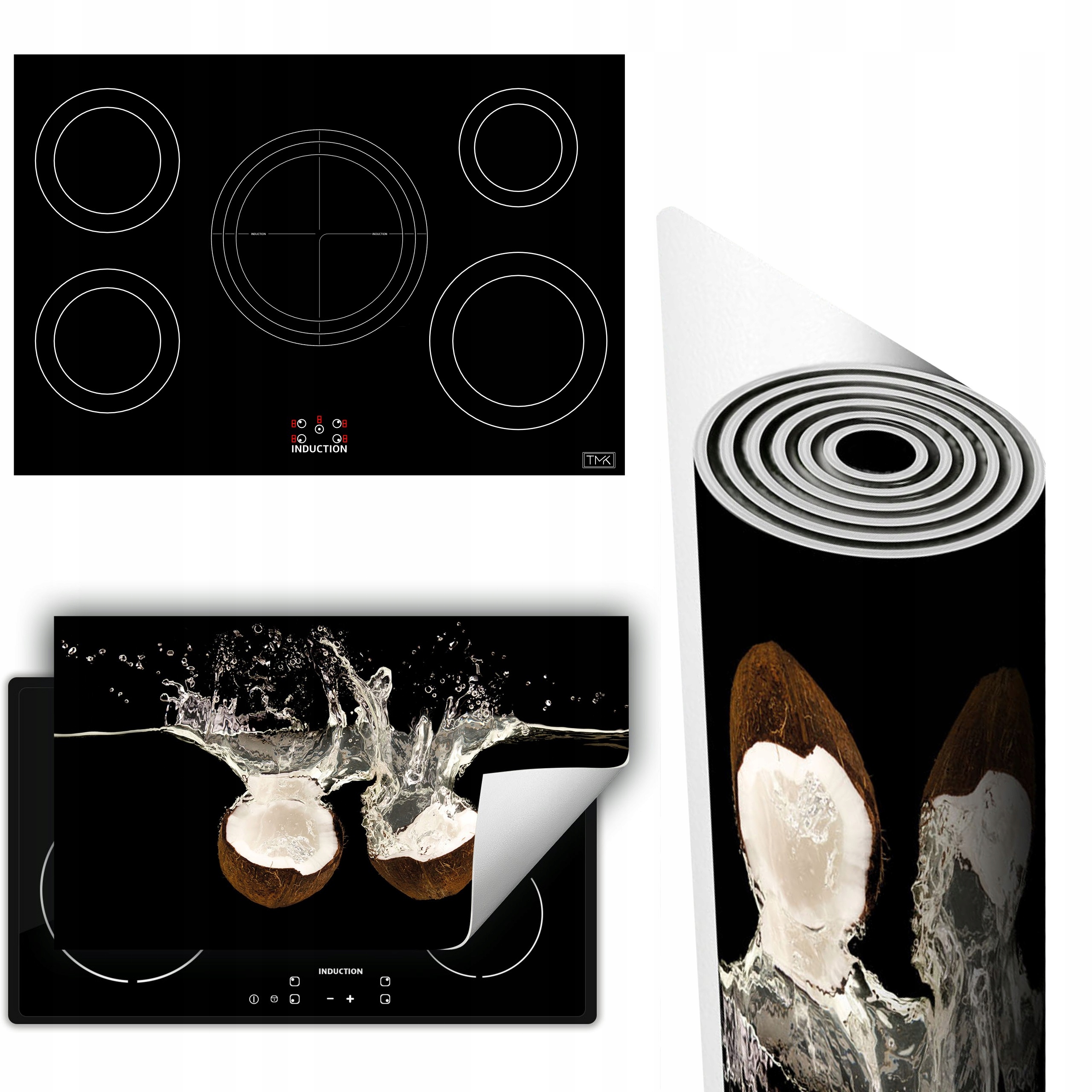 Vinylová Podložka Na Ochranu Kuchyňské Desky 90x52 černá kokos