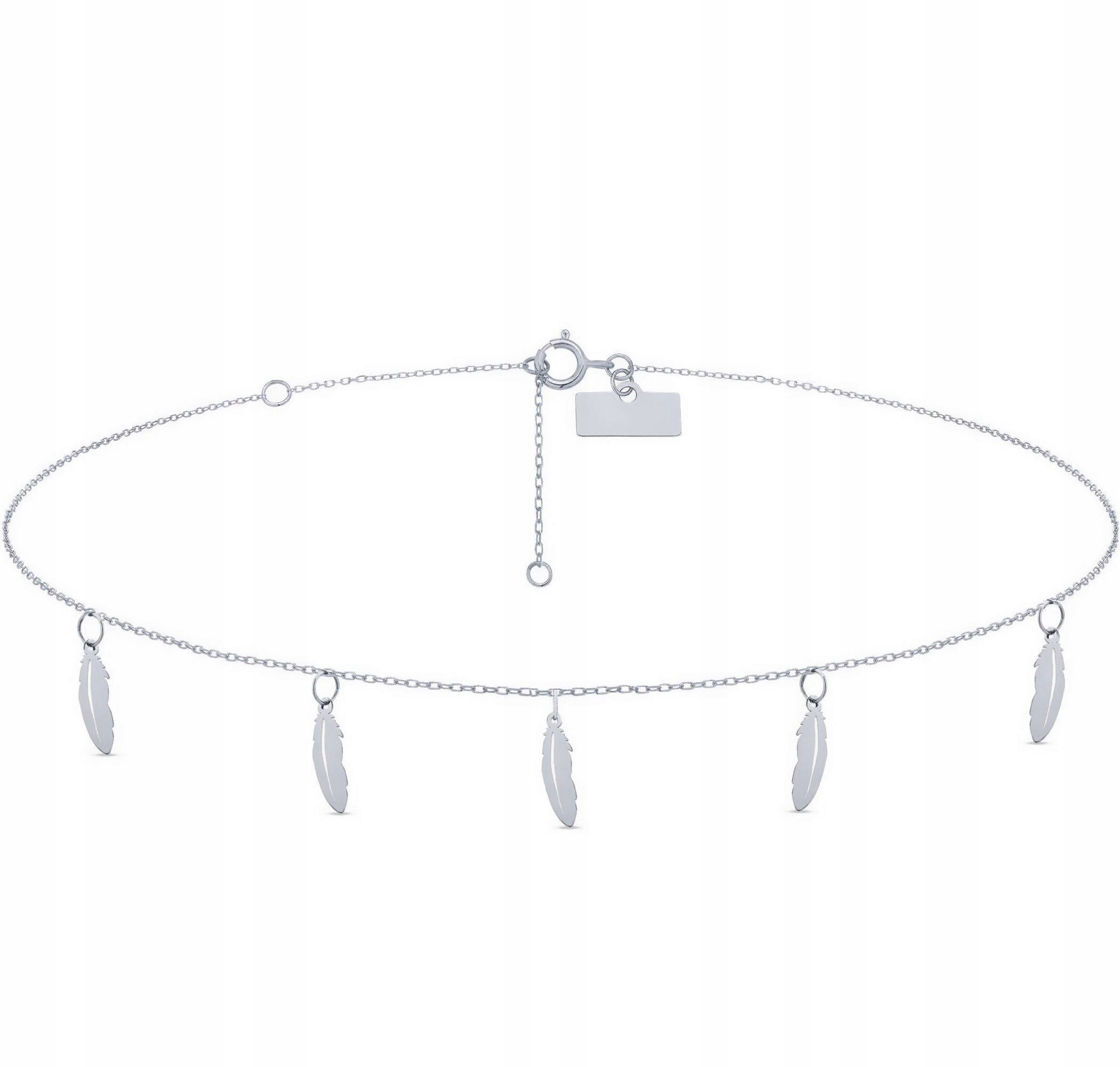 

Srebrny naszyjnik 925 Celebrytka Choker piórka