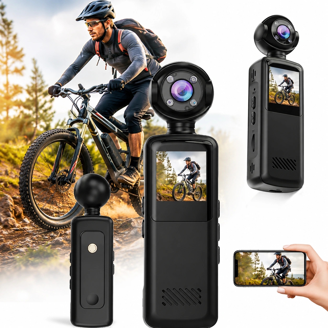 Sportovní kamera Full Hd mini magnetická WiFi Hdr Výkonný Akumulátor 1000 mAh