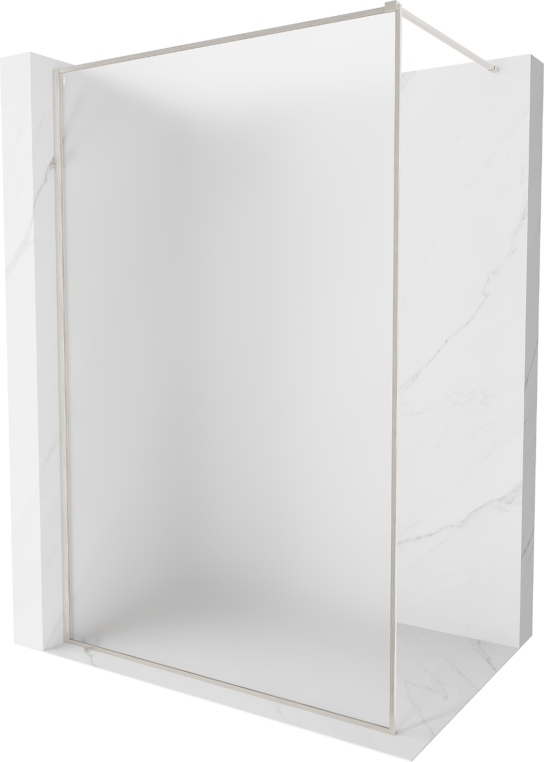 Mexen Kioto-F Smrkovaná Walk-in Sprchová Stěna 100x202cm 8mm, Nikl