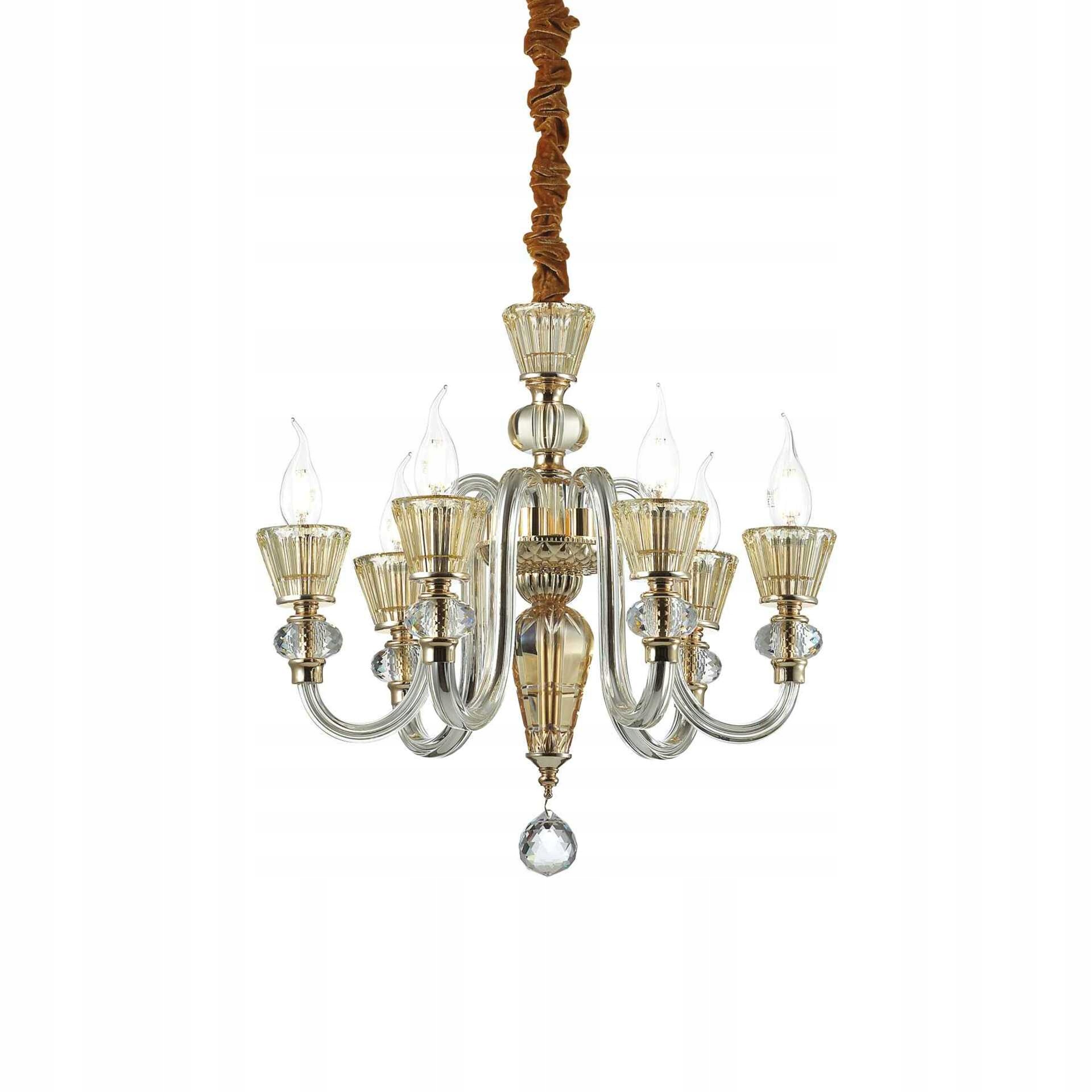 Závěsný lustr Ideal Lux Strauss SP6 sklo čirá E14 6x40W