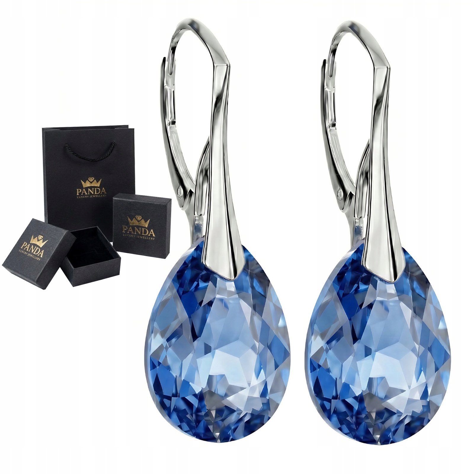 Stříbrné Náušnice Dámské Kapky Krystaly Dárek 925 Valentýn Výročí