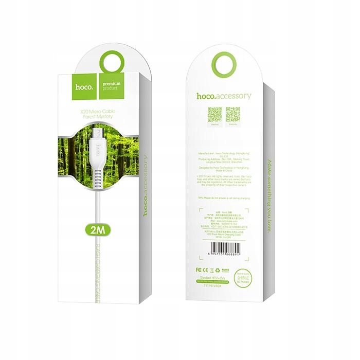 

Hoco Usb Kabel - Flash X20 micro Usb 2M biały 2,4A