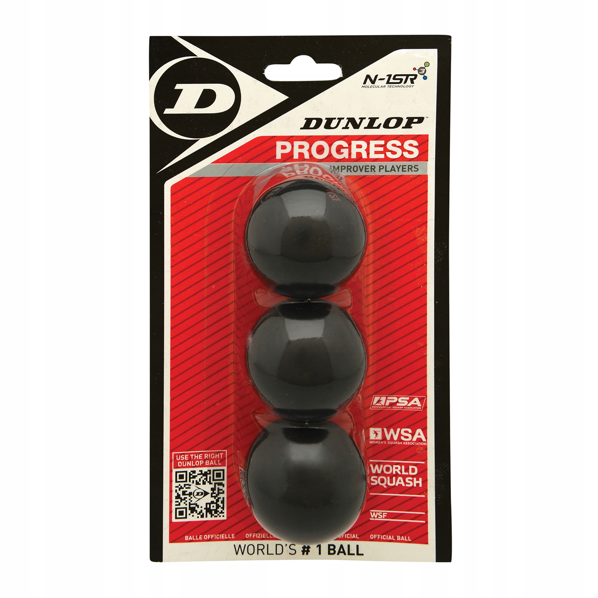 Piłki do squasha Dunlop Progress red dot 3 szt. OS