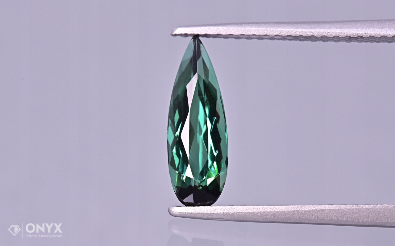 Turmalín Verdelit fazetovaná slza 13x4,5 mm