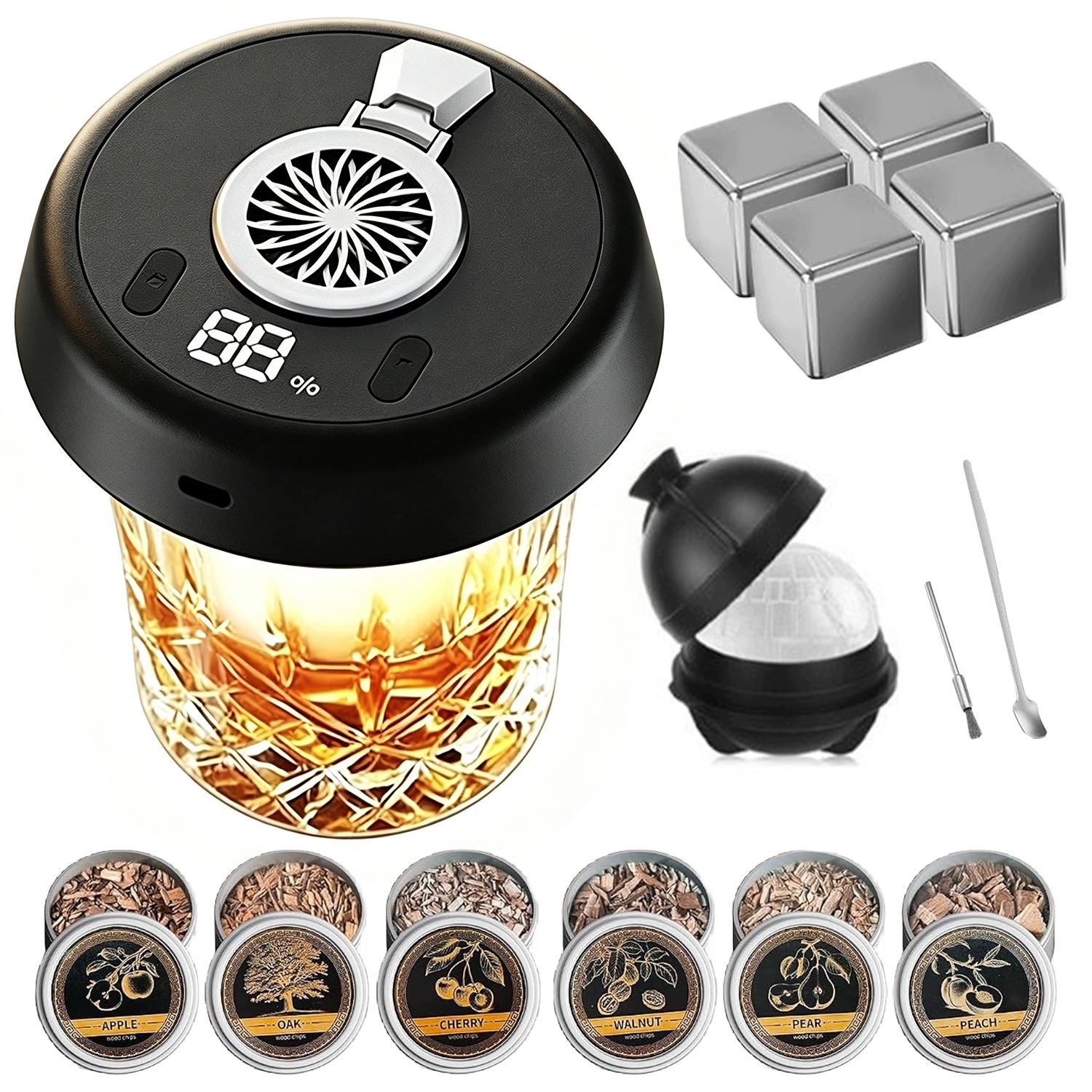 Sada na uzení koktejlů Automatický barový Smart Smoker kostky ledu