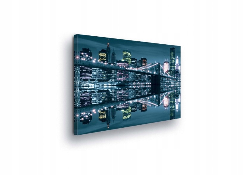 Obraz 80x60 New York Brooklynský most noc krajina městská odraz škrabadla