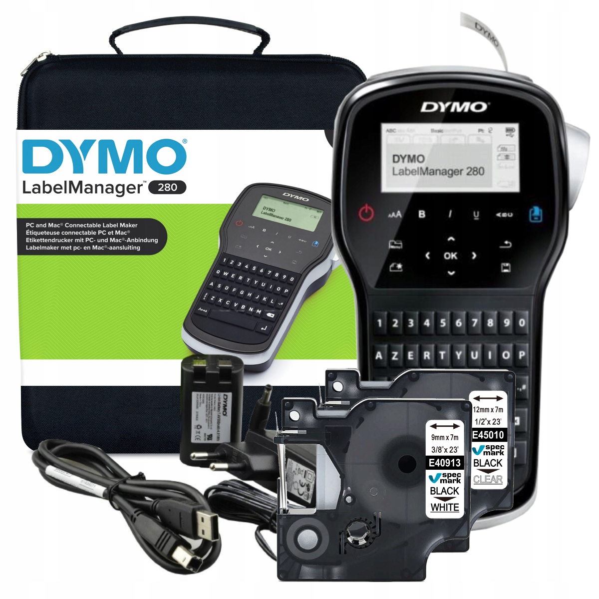 Tiskárna štítků Dymo LabelManager LM280, kufříková sada 2 pásky D1