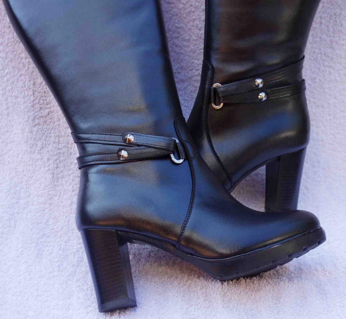 Kozaki SKÓRA SZEROKA CHOLEWKA obwód łydki 50 cm 39 Rozmiar 39