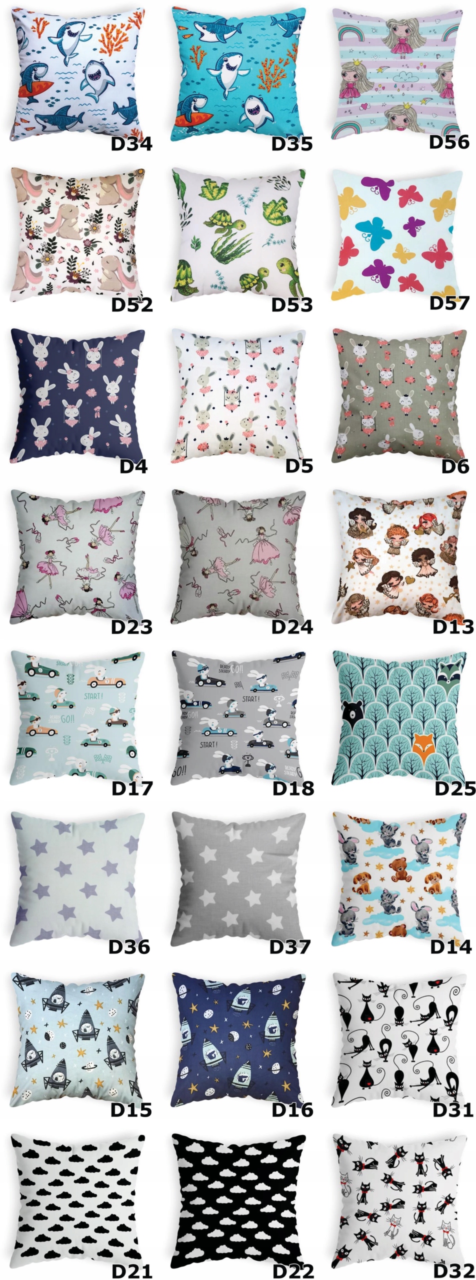 Poszewka na Poduszkę - 50x70 - Dwustronna Długość 50 cm