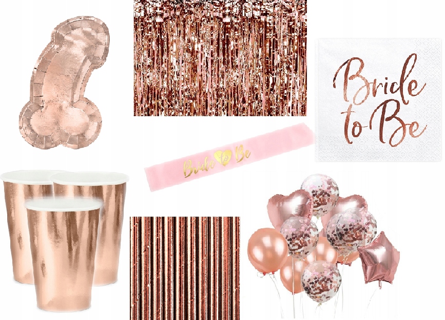 

Zestaw Na Panieński Rose Gold Bride to be! Maxi
