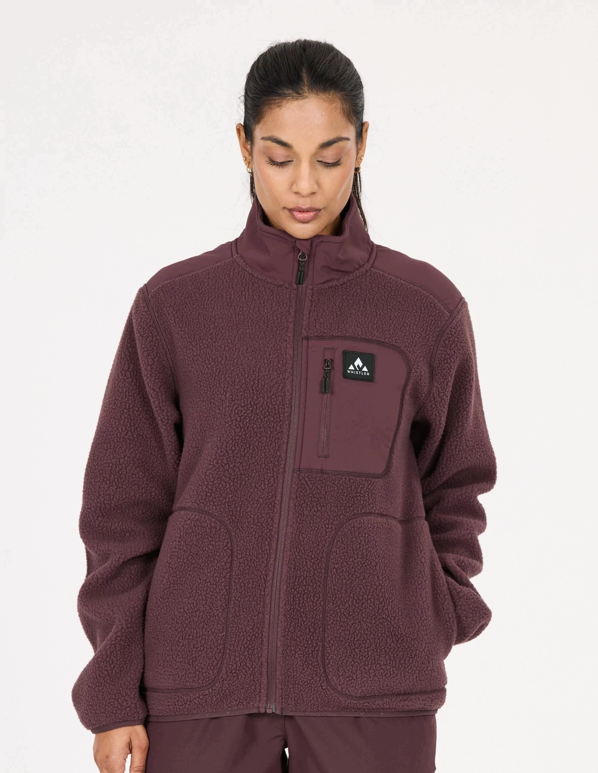 Bluza polarowa damska Whistler Felis Bordowy 42