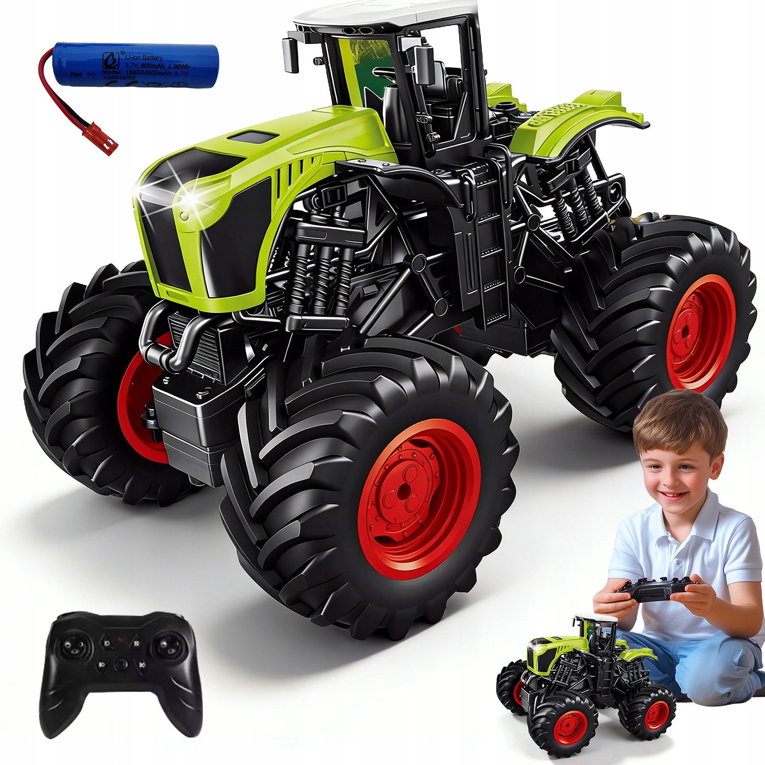 Dálkově Ovládaný Hračkový Traktor 2.4 Ghz Pro Jízdu Po Složitém Terénu