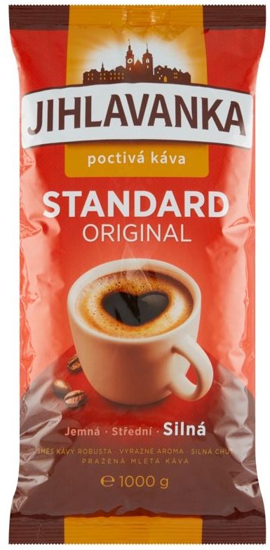 Jihlavanka Standard original pražená mletá káva 1kg