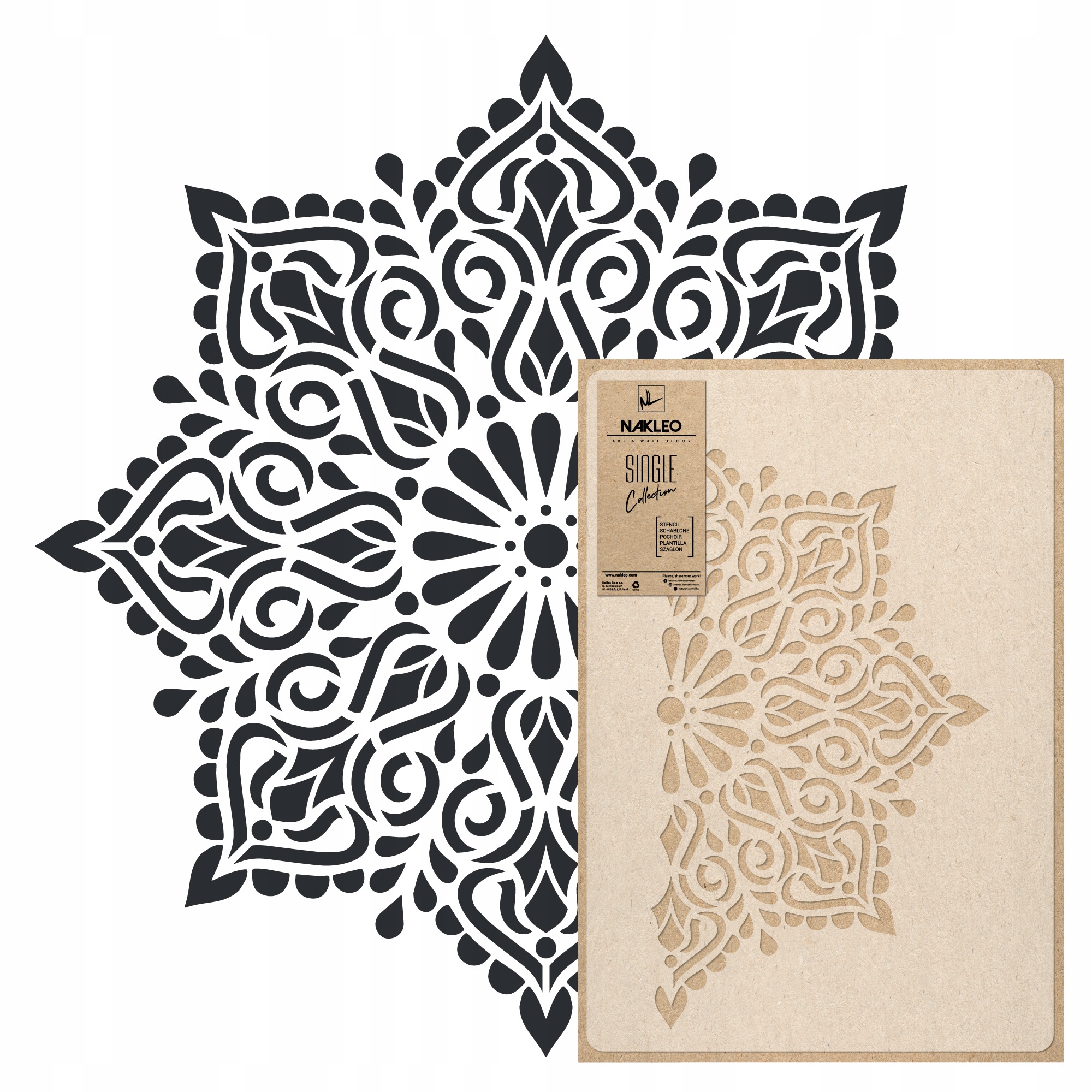 Malířská šablona Mandala L průměr 89 cm pro omítky Opakovaně Použitelný Omítka Beton