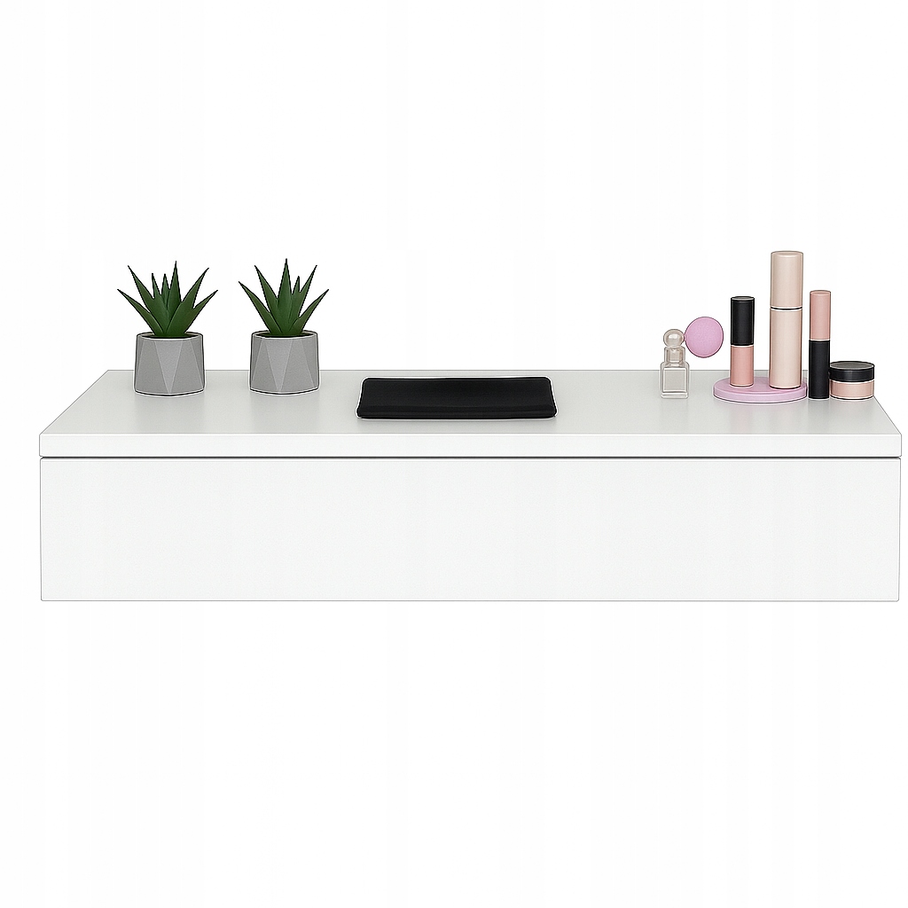 Toaletka závesná konzola Voga 90 cm biela matná zásuvka s plným výsuvom