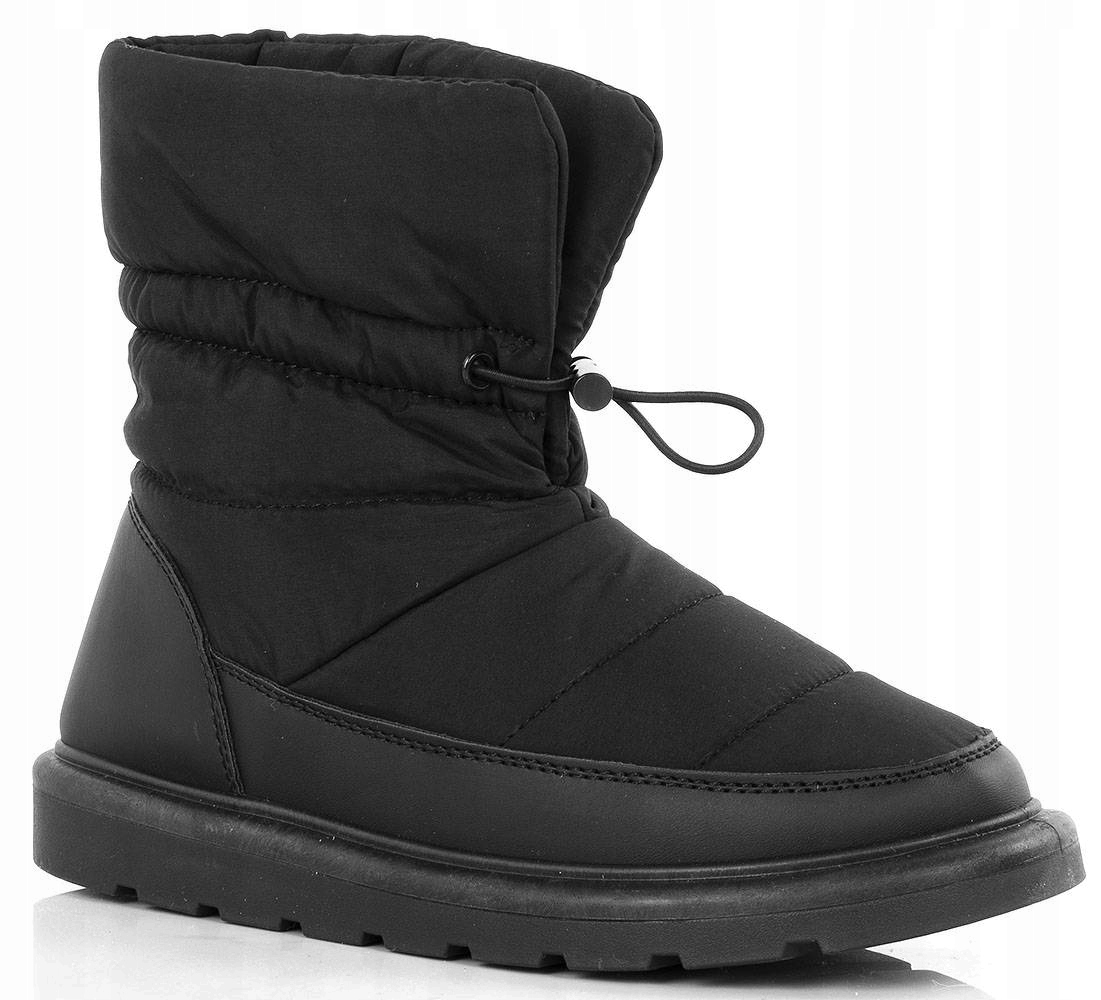 7068 CZARNE OCIEPLANE ŚNIEGOWCE BOTKI PIKOWANE 37