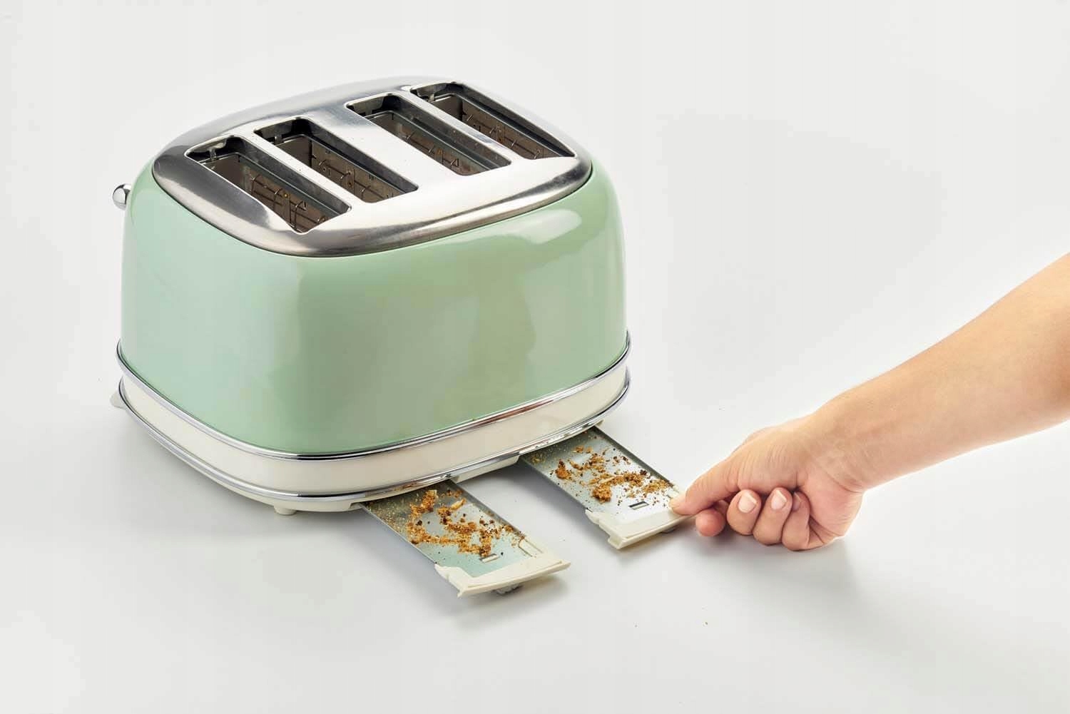 ARIETE Vintage Toster Retro 4 Kromki, 1600W, Zielony — miniatura 4