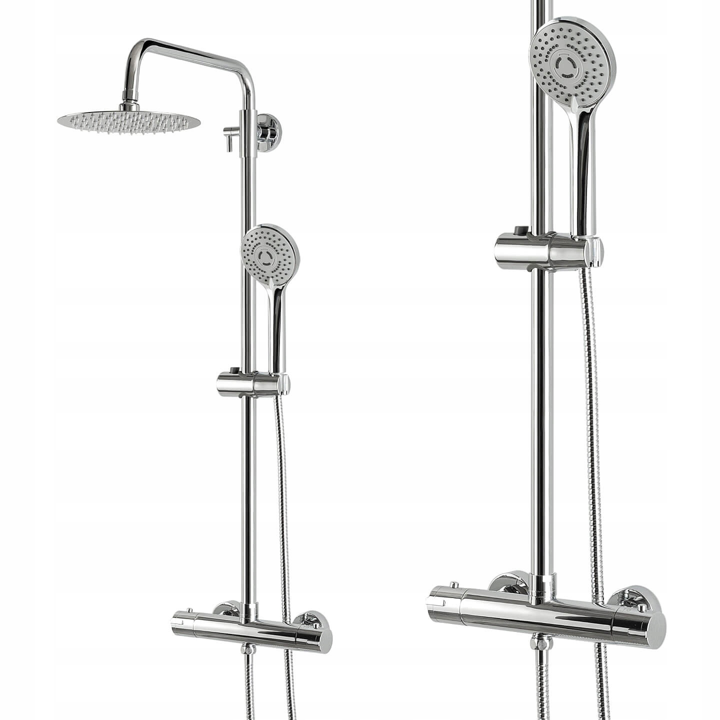 Sprchový Stĺp S Tenkou Oceľovou Dažďovou Sprchou 20 CM Inea