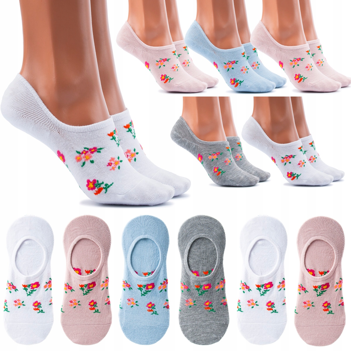 

6x Bawełniane Stopki damskie Niskie Skarpety 39-42