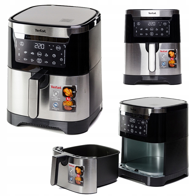 Frytkownica beztłuszczowa Tefal EY801D Grill 2w1 do Smażenia Pieczenia 6,5l